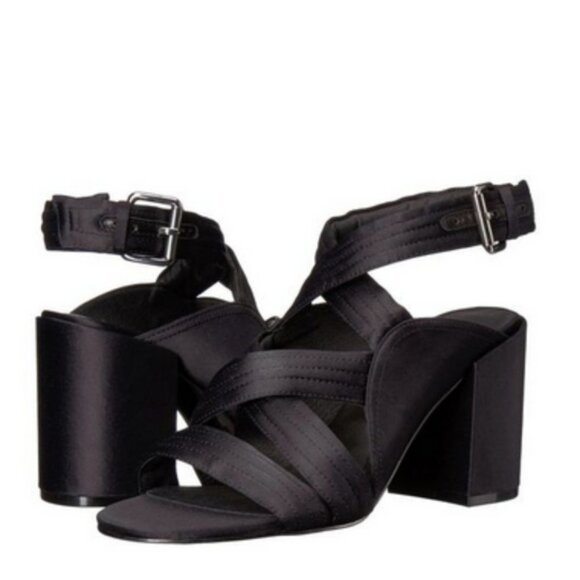 sz 7 new SOL SANA Gabby satin leather heels sandals - Picture 2 of 12